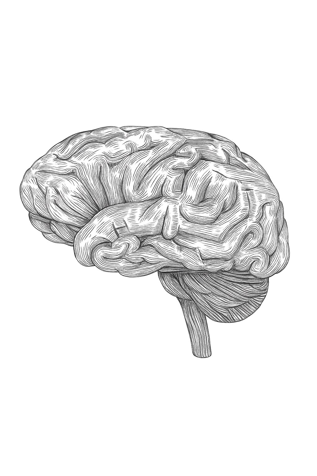 Handgetekende illustratie van een brein, het Mindmap Man concept